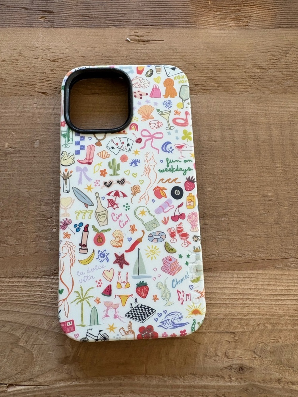 Casely Colorful Icon Pattern Phone Case - White